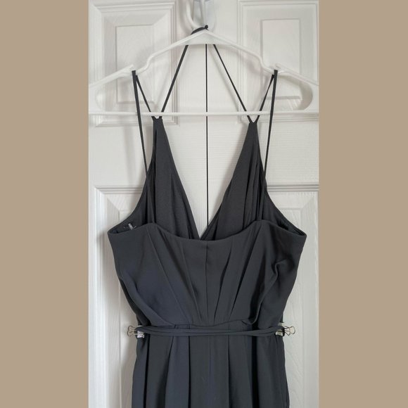 DB Studio Double-Strap Georgette Bridesmaids Dress | Graphite Size 12 - Picture 9 of 15